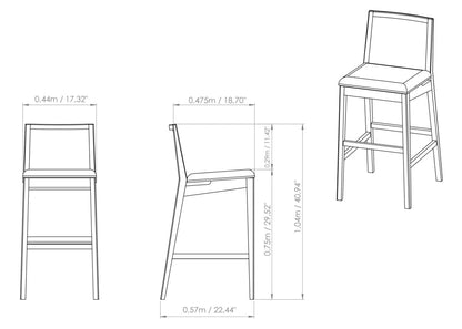 Nardia Woven Fabric Bar Stool - LOOMLAN - Urbia - Bar Stools