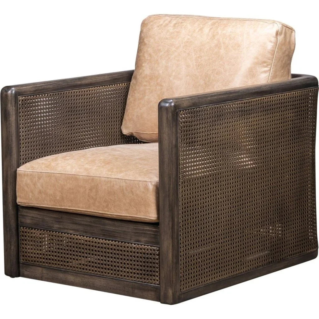 Nassau Leather Comfort Swivel Chair - LOOMLAN - Olivia + Quinn - Club Chairs