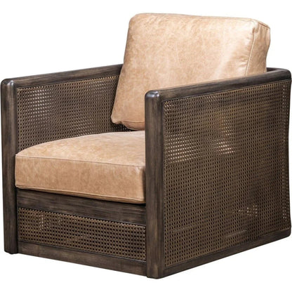 Nassau Leather Comfort Swivel Chair - LOOMLAN - Olivia + Quinn - Club Chairs