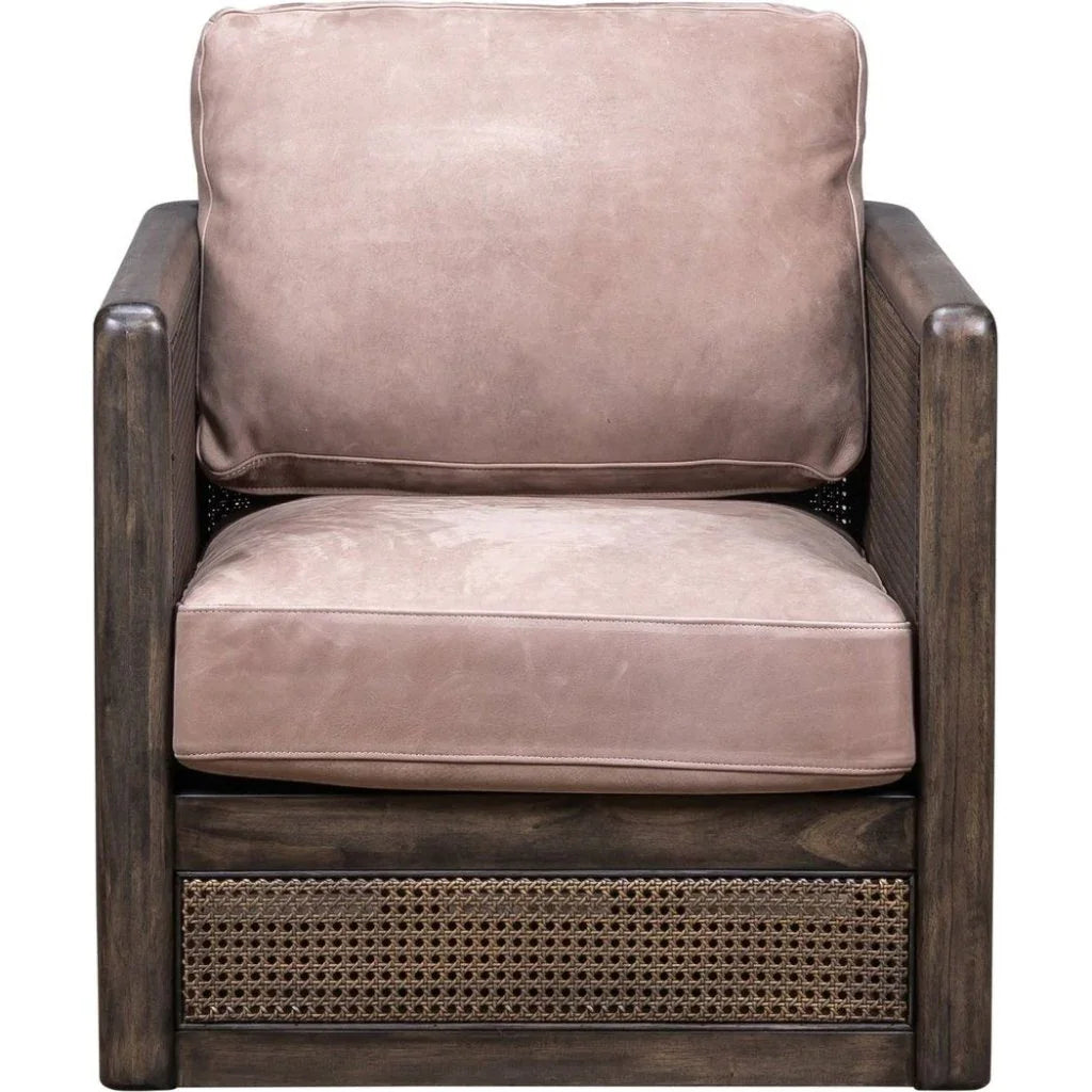 Nassau Leather Comfort Swivel Chair - LOOMLAN - Olivia + Quinn - Club Chairs