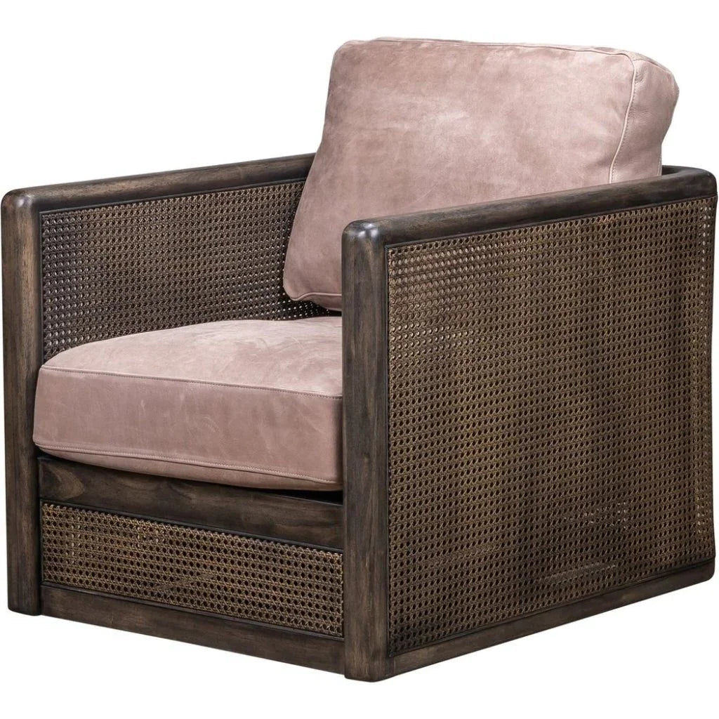 Nassau Leather Comfort Swivel Chair - LOOMLAN - Olivia + Quinn - Club Chairs