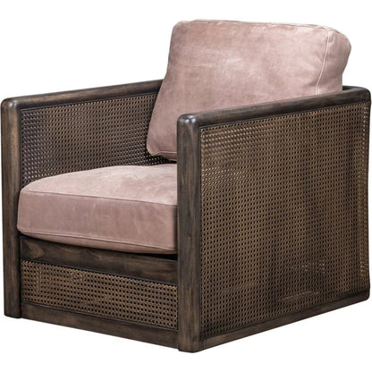 Nassau Leather Comfort Swivel Chair - LOOMLAN - Olivia + Quinn - Club Chairs