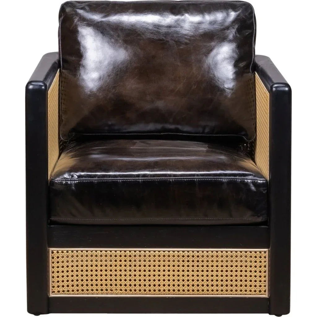 Nassau Leather Comfort Swivel Chair - LOOMLAN - Olivia + Quinn - Club Chairs