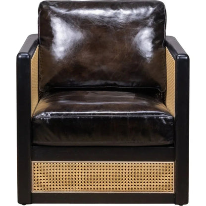 Nassau Leather Comfort Swivel Chair - LOOMLAN - Olivia + Quinn - Club Chairs