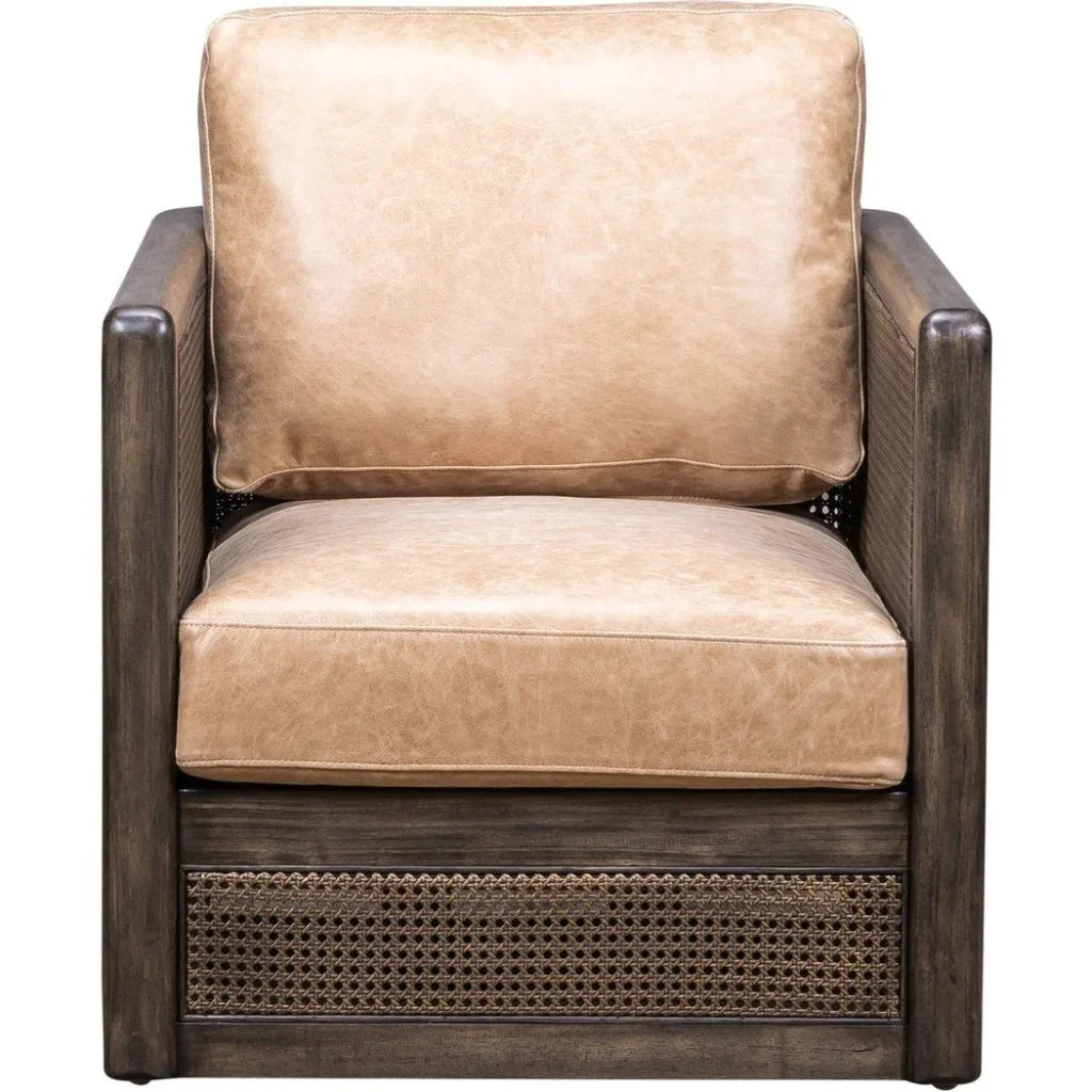 Nassau Leather Comfort Swivel Chair - LOOMLAN - Olivia + Quinn - Club Chairs