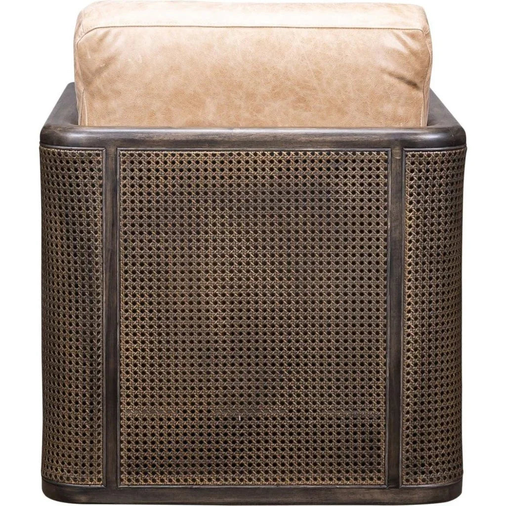 Nassau Leather Comfort Swivel Chair - LOOMLAN - Olivia + Quinn - Club Chairs