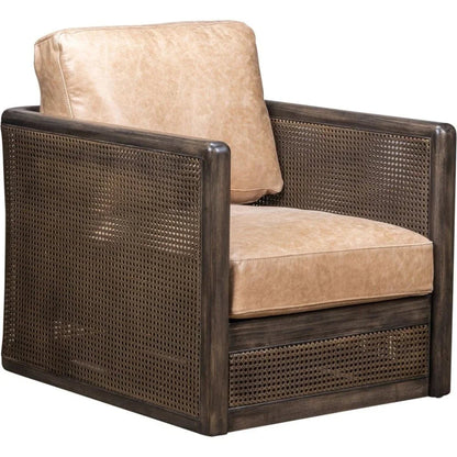 Nassau Leather Comfort Swivel Chair - LOOMLAN - Olivia + Quinn - Club Chairs