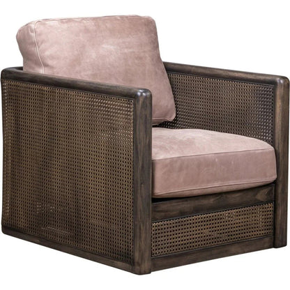 Nassau Leather Comfort Swivel Chair - LOOMLAN - Olivia + Quinn - Club Chairs