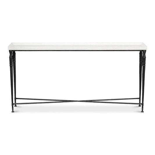 Nathaniel Console Table Extra Slim Two Tone Wood 60" - LOOMLAN - Sarreid - Console Tables