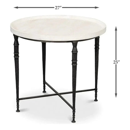 Nathaniel Elegance Side Table - LOOMLAN - Sarreid - Side Tables