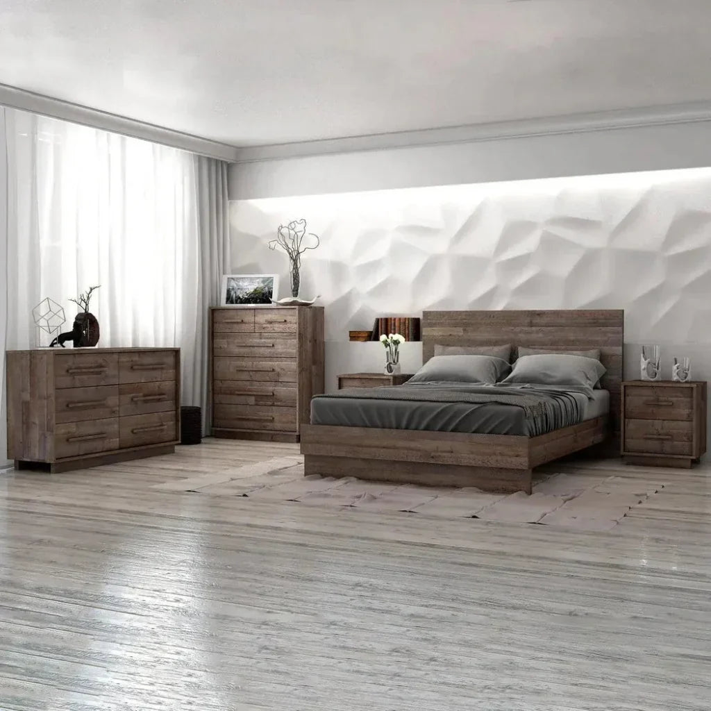 Natural Brown Reclaimed Solid Wood Nevada Nightstand - LOOMLAN - LH Imports - Nightstands