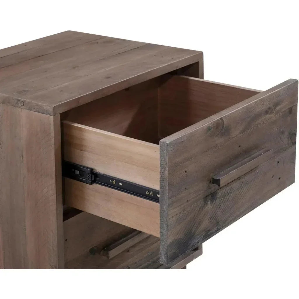 Natural Brown Reclaimed Solid Wood Nevada Nightstand - LOOMLAN - LH Imports - Nightstands