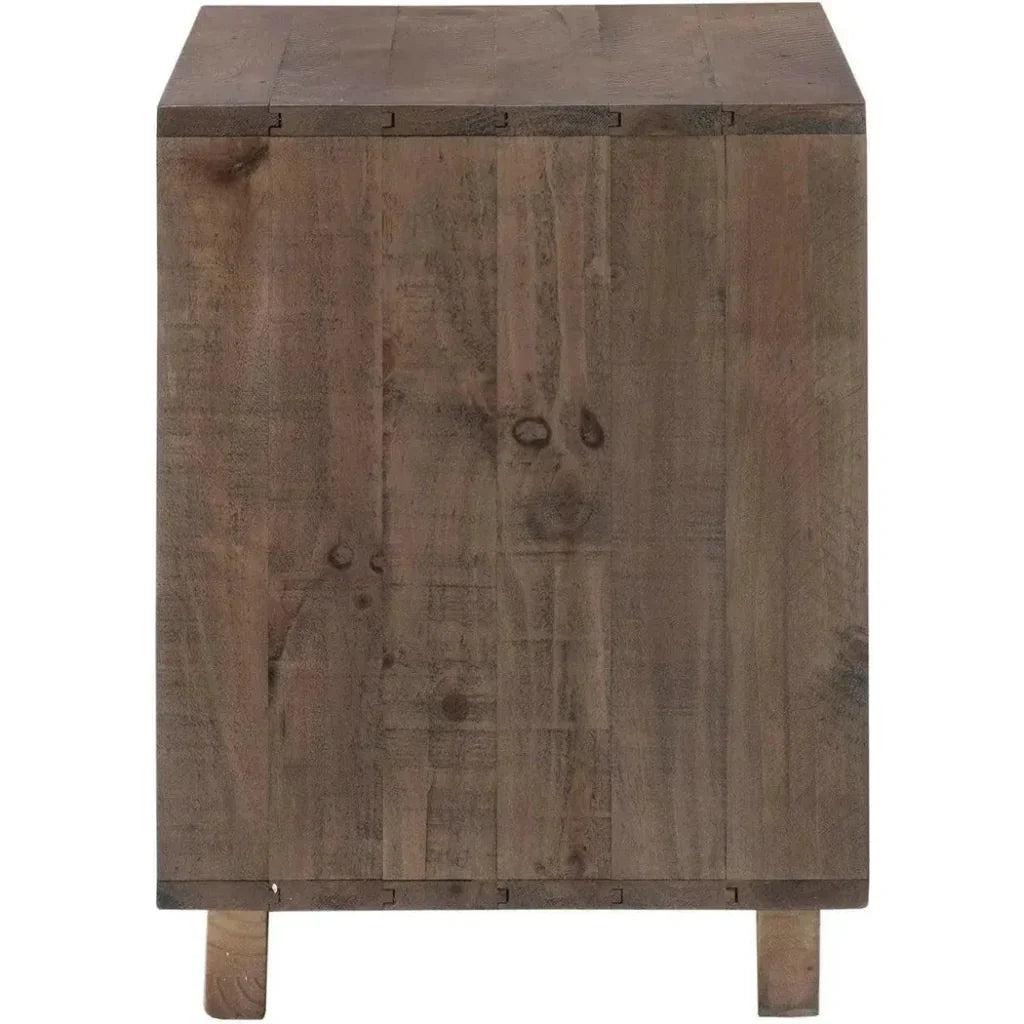 Natural Brown Reclaimed Solid Wood Nevada Nightstand - LOOMLAN - LH Imports - Nightstands