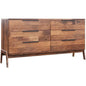 Natural Brown Solid Wood Remix 6 Drawer Dresser - LOOMLAN - LH Imports - Dressers