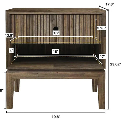 Natural Brown Solid Wood West Nightstand - LOOMLAN - LH Imports - Nightstands