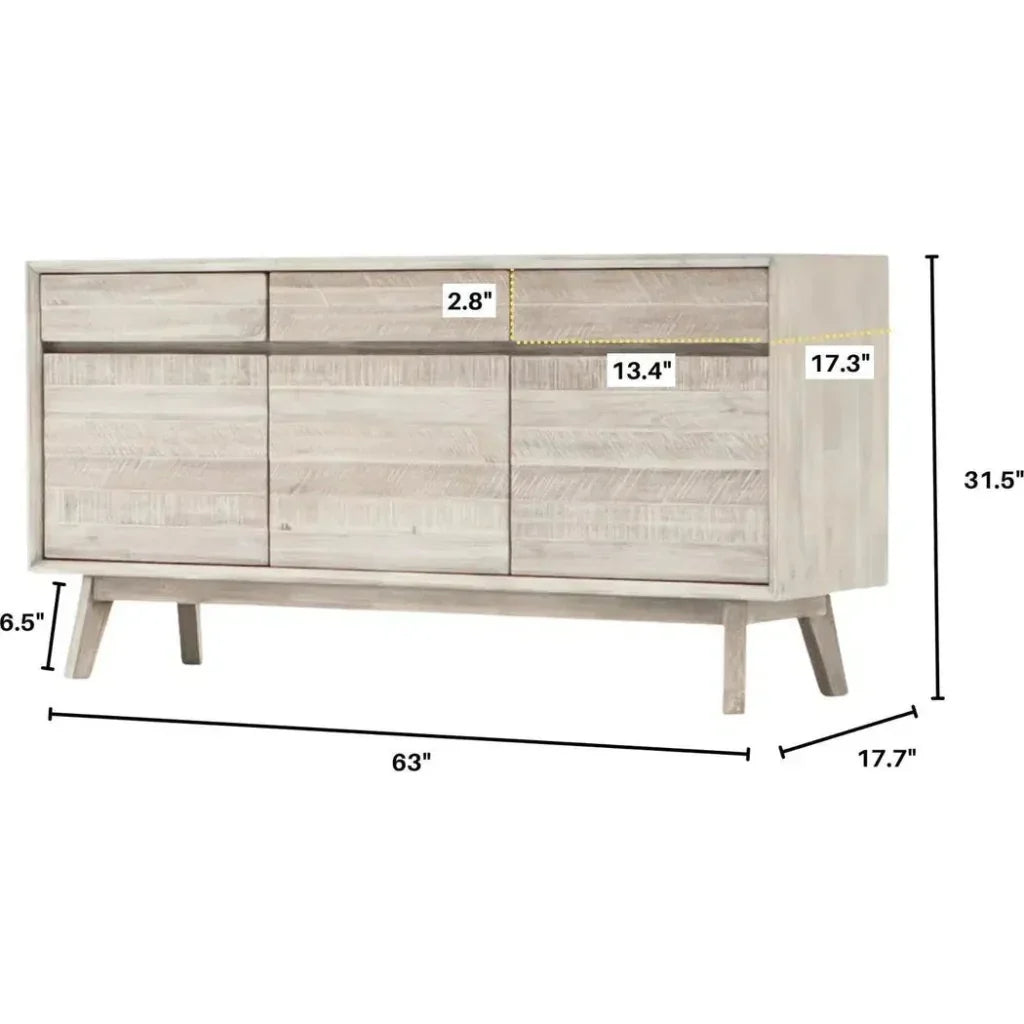Natural Brown SolidWood Sideboard Drawers - LOOMLAN - LH Imports - Sideboards
