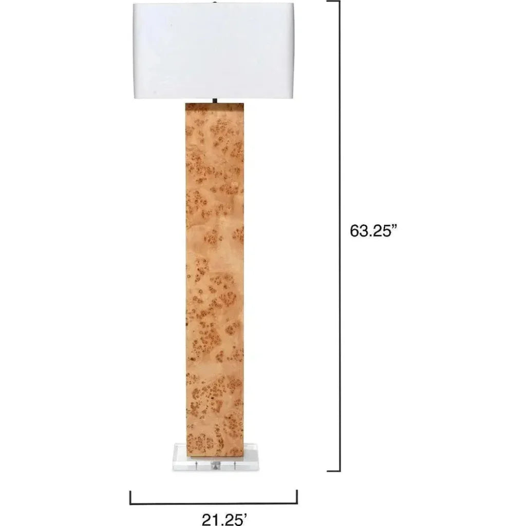 Natural Burl Wood 63" Parallel Floor Lamp-Floor Lamps-Jamie Young-LOOMLAN