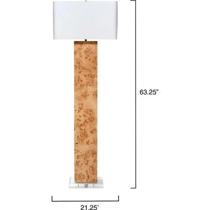 Natural Burl Wood 63" Parallel Floor Lamp-Floor Lamps-Jamie Young-LOOMLAN