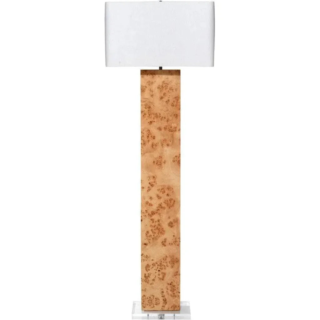 Natural Burl Wood 63" Parallel Floor Lamp-Floor Lamps-Jamie Young-LOOMLAN