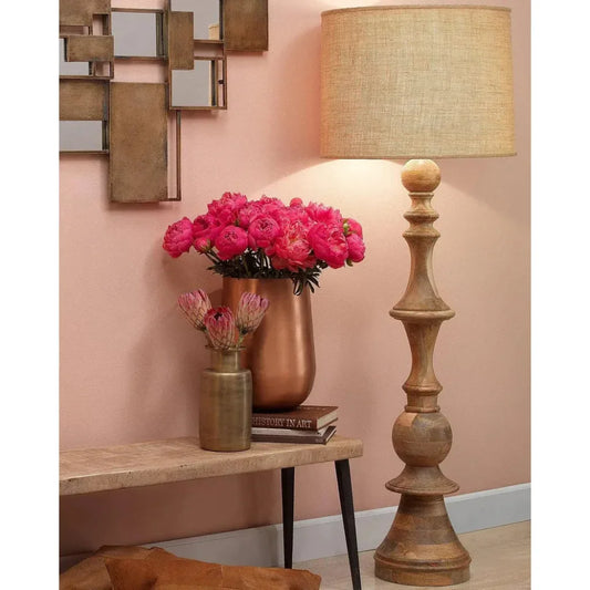 Natural Mango Wood Budapest Floor Lamp-Floor Lamps-Jamie Young-LOOMLAN