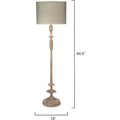 Natural Mango Wood Petite Paro Floor Lamp-Floor Lamps-Jamie Young-LOOMLAN