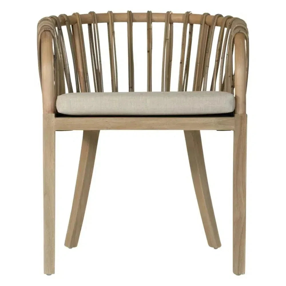 Natural Rattan and Teak Dining Chair - LOOMLAN - Artesia - Dining Chairs
