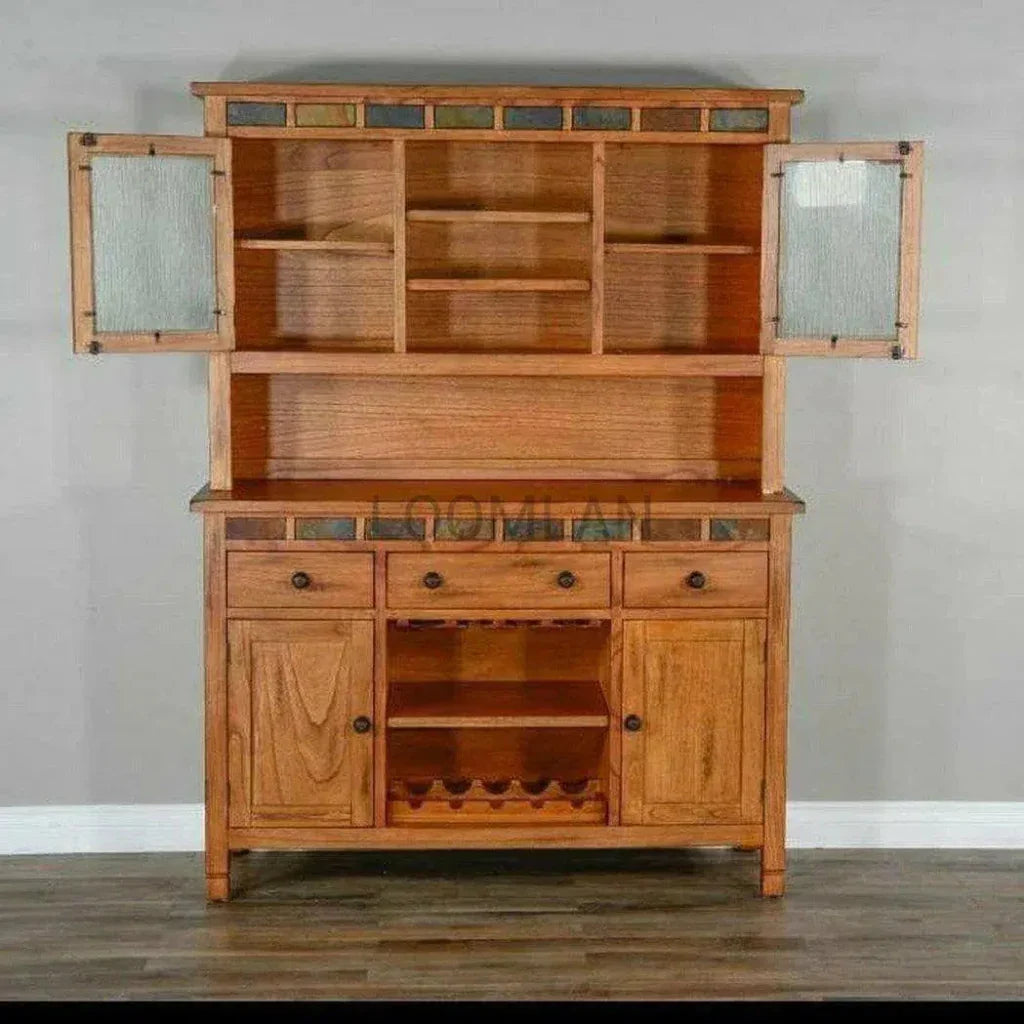 Natural Rustic Buffet With Hatch - LOOMLAN - Sunny D - Buffets & Curios