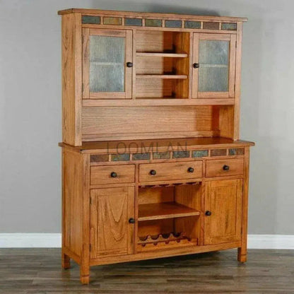 Natural Rustic Buffet With Hatch - LOOMLAN - Sunny D - Buffets & Curios