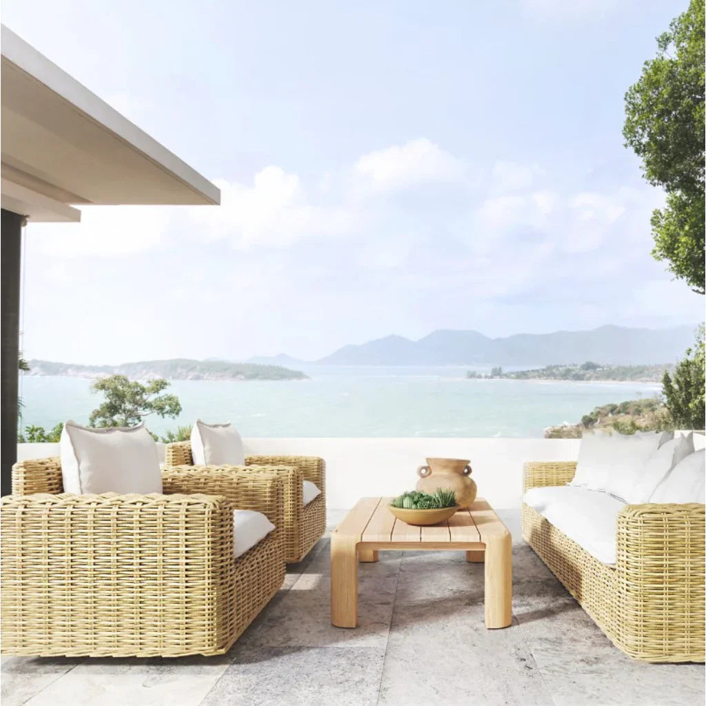 Natural Teak Outdoor Coffee Table-Outdoor Coffee Tables-Sunset West-LOOMLAN