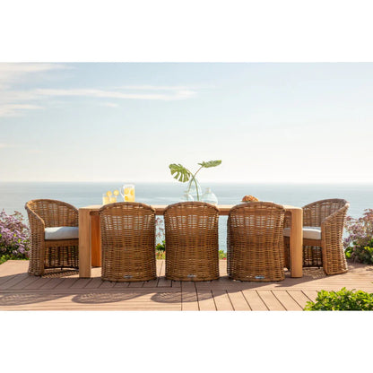 Natural Teak Outdoor Dining Table-Outdoor Dining Tables-Sunset West-LOOMLAN