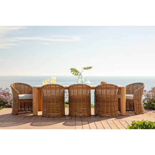 Natural Teak Outdoor Dining Table-Outdoor Dining Tables-Sunset West-LOOMLAN