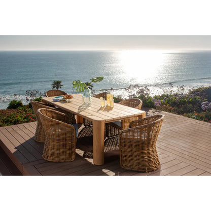 Natural Teak Outdoor Dining Table-Outdoor Dining Tables-Sunset West-LOOMLAN