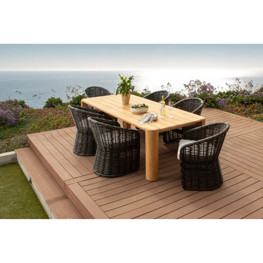 Natural Teak Outdoor Dining Table-Outdoor Dining Tables-Sunset West-LOOMLAN