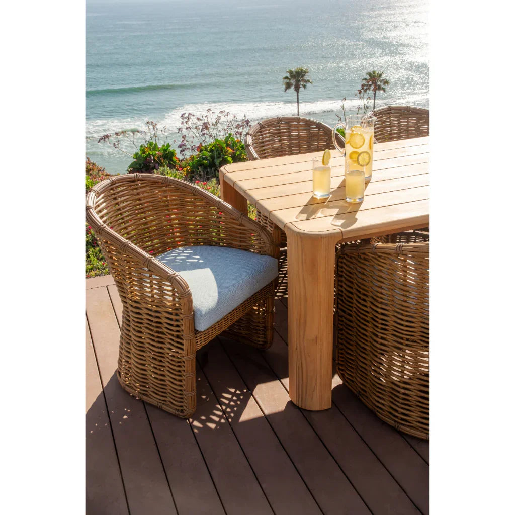 Natural Teak Outdoor Dining Table-Outdoor Dining Tables-Sunset West-LOOMLAN