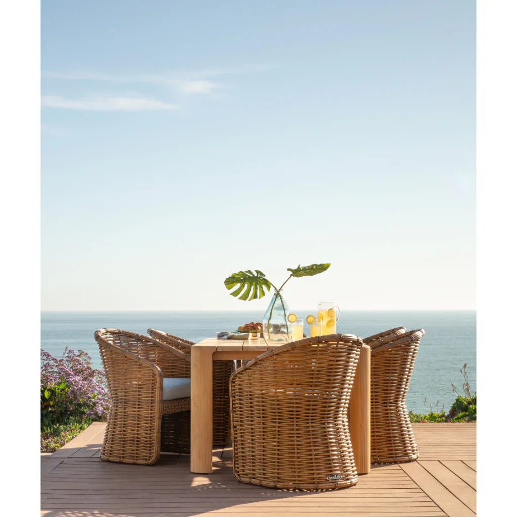 Natural Teak Outdoor Dining Table-Outdoor Dining Tables-Sunset West-LOOMLAN