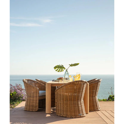 Natural Teak Outdoor Dining Table-Outdoor Dining Tables-Sunset West-LOOMLAN