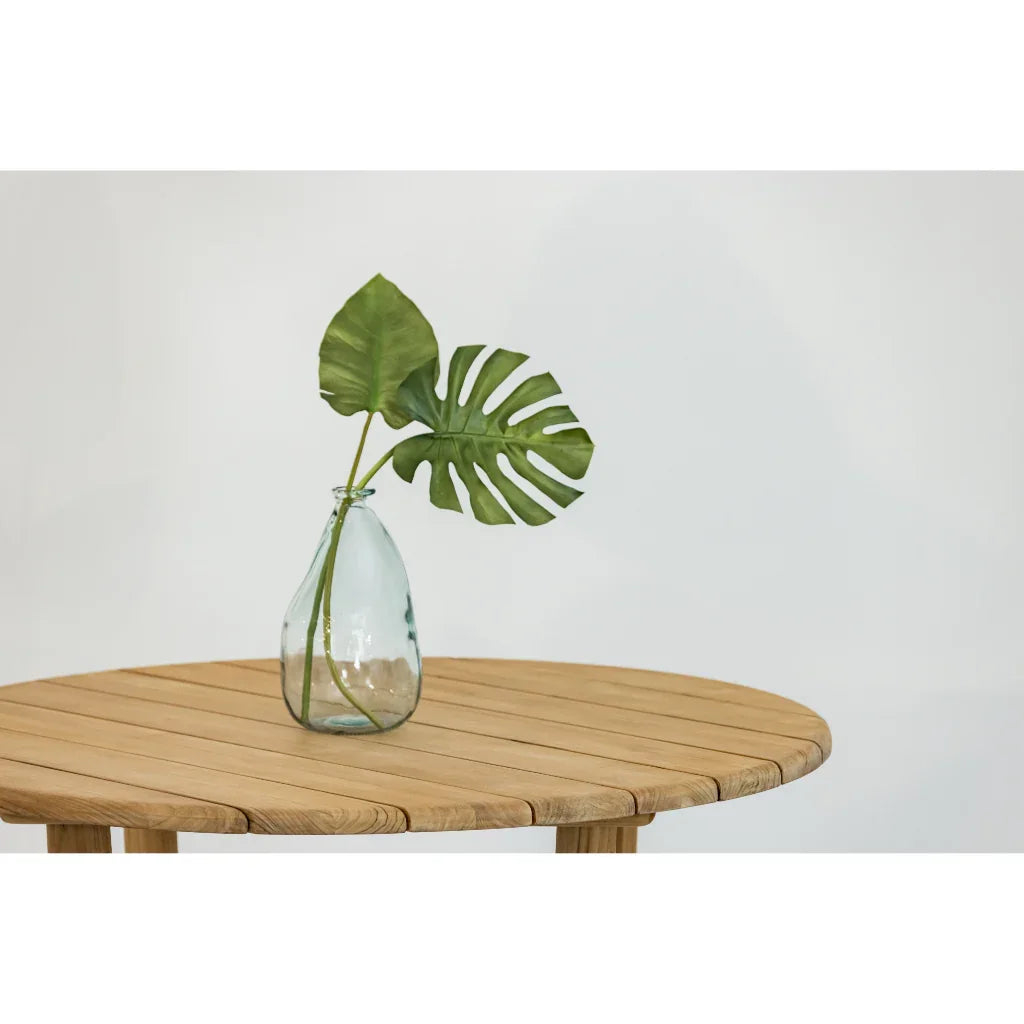 Natural Teak Round Outdoor Dining Table-Outdoor Dining Tables-Sunset West-LOOMLAN