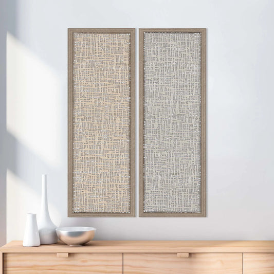 Natural Texture Neutral Framed Wall Art 2PC