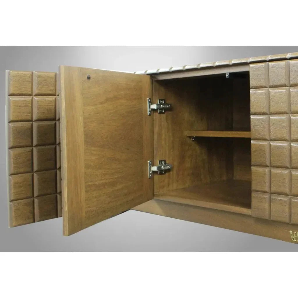 Natural Tone HandSquare Credenza Sideboard for Entryway - LOOMLAN - Victor Betancourt - Sideboards