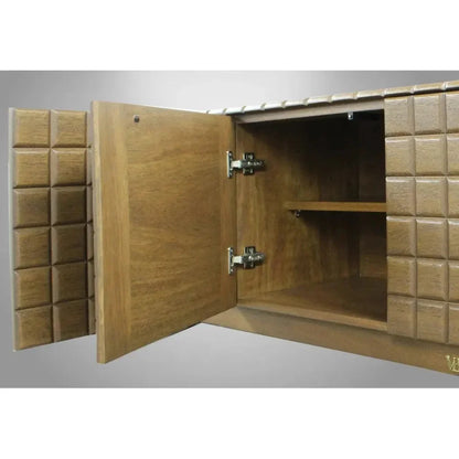 Natural Tone HandSquare Credenza Sideboard for Entryway - LOOMLAN - Victor Betancourt - Sideboards