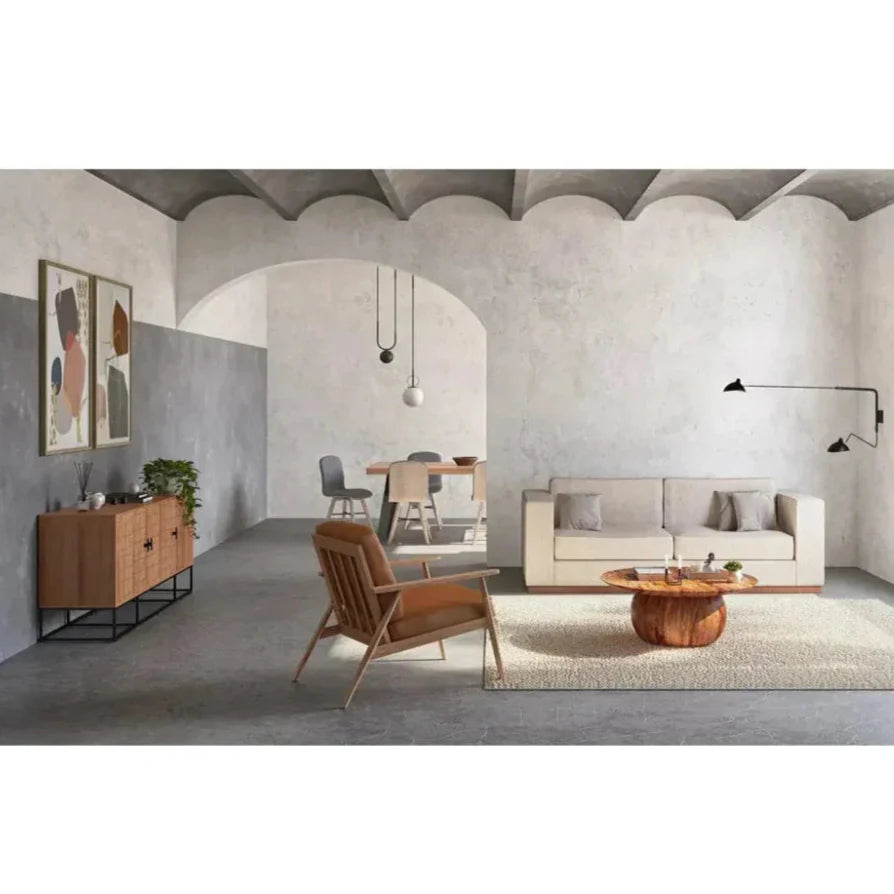 Natural Wood Round Coffee Table Bradbury - LOOMLAN - Moe's Home - Coffee Tables