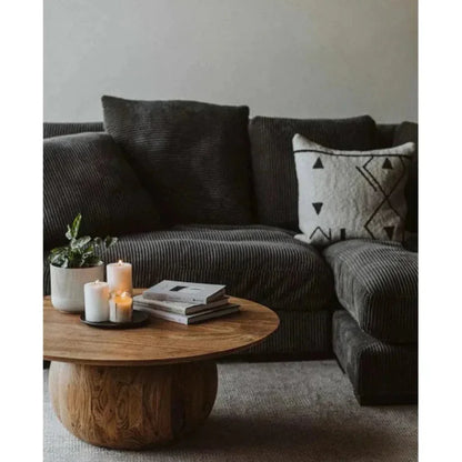 Natural Wood Round Coffee Table Bradbury - LOOMLAN - Moe's Home - Coffee Tables