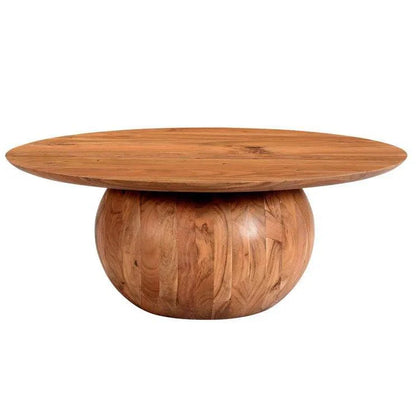 Natural Wood Round Coffee Table Bradbury - LOOMLAN - Moe's Home - Coffee Tables
