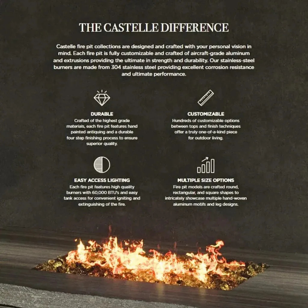 Nature's Wood Rectangle Firepit Table Live Edge-Outdoor Fire Tables-Castelle-LOOMLAN