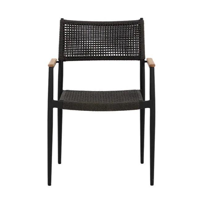 Nava Rope Stackable Outdoor Dining Armchair 2PC-Outdoor Dining Chairs-SUNPAN-LOOMLAN