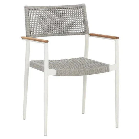 Nava Rope Stackable Outdoor Dining Armchair 2PC-Outdoor Dining Chairs-SUNPAN-White-LOOMLAN
