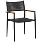 Nava Rope Stackable Outdoor Dining Armchair 2PC-Outdoor Dining Chairs-SUNPAN-Black-LOOMLAN