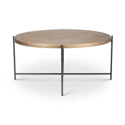 Navi Reclaimed Cast Aluminum Round Coffee Table - LOOMLAN - Urbia - Coffee Tables