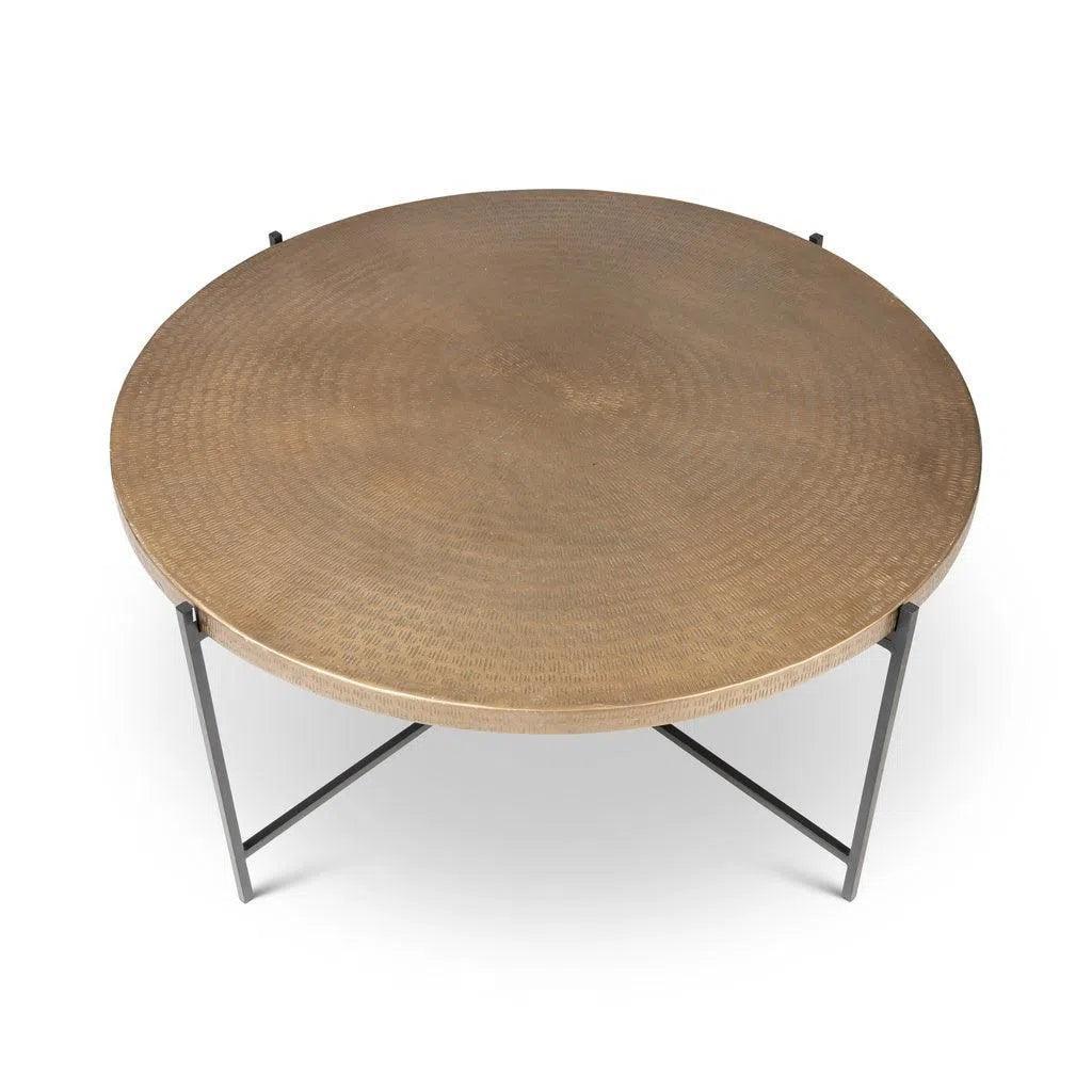 Navi Reclaimed Cast Aluminum Round Coffee Table - LOOMLAN - Urbia - Coffee Tables