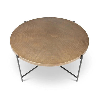 Navi Reclaimed Cast Aluminum Round Coffee Table - LOOMLAN - Urbia - Coffee Tables